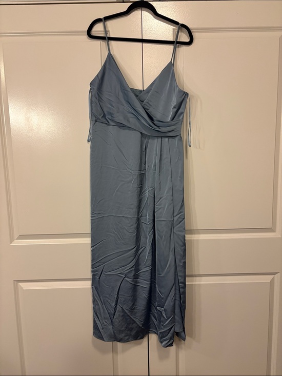 Jill Stuart Dresses & Skirts - Jill Stuart Dusty Blue Satin Slip Midi Dress